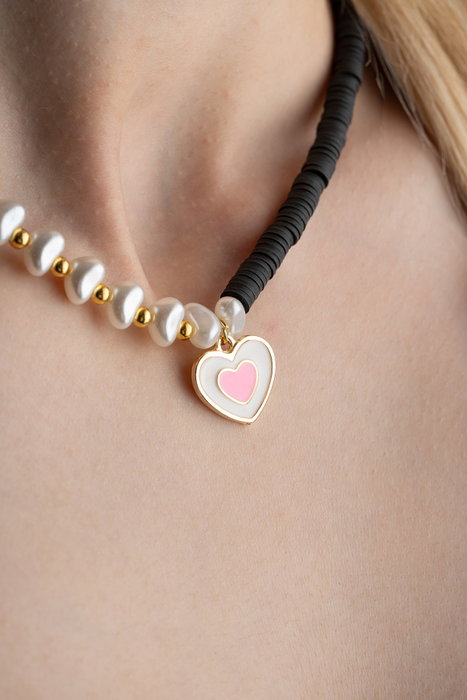Heliophilia Silver Collar con Colgante de Corazón Multicolor KL-0881